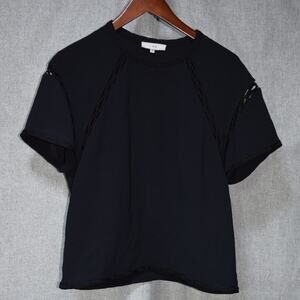 IRO Black Short Sleeve Cutout Detail Top Women’s S (FR 36)